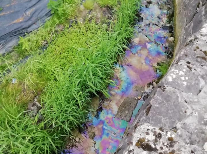 Potok Sienka po raz kolejny zanieczyszczony substancją ropopochodną
